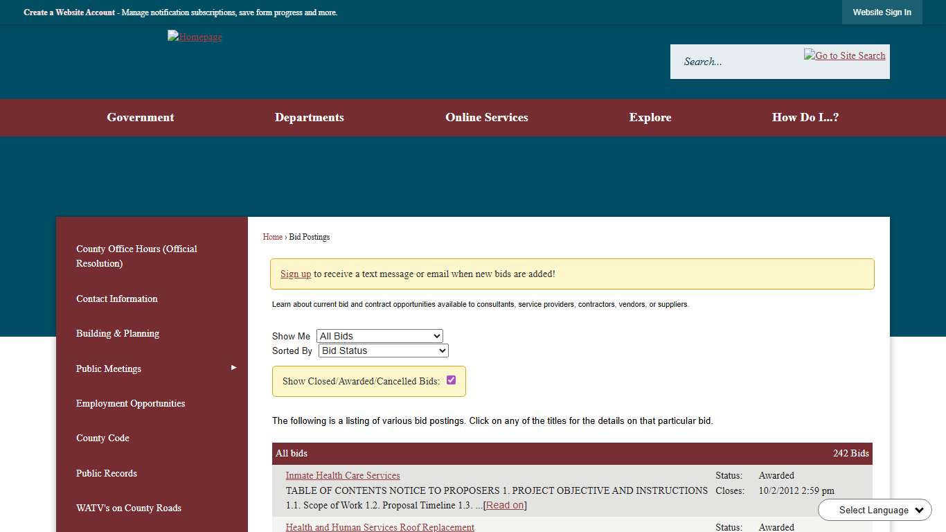 Bid Postings • Cowlitz County, WA • CivicEngage